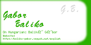 gabor baliko business card